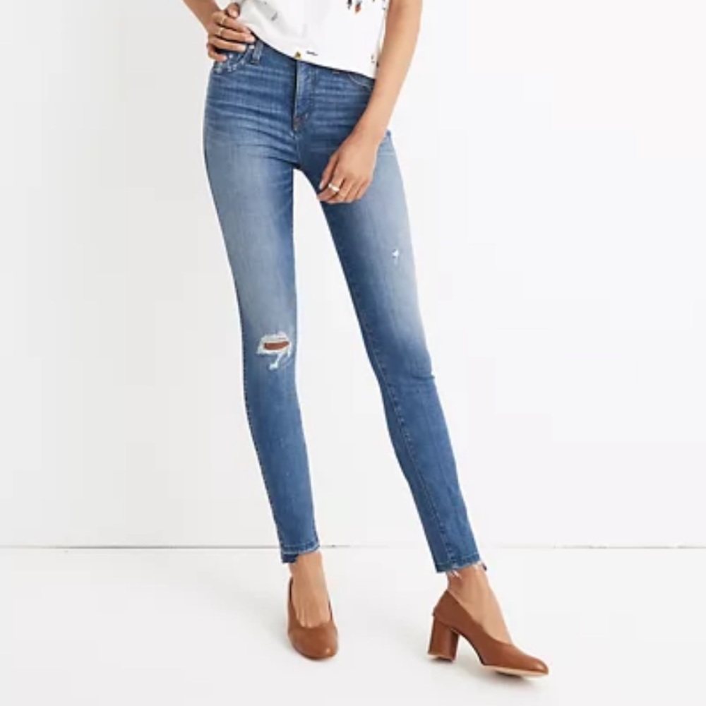 Madewell 10" high-rise skinny jeans: drop step-hem edition